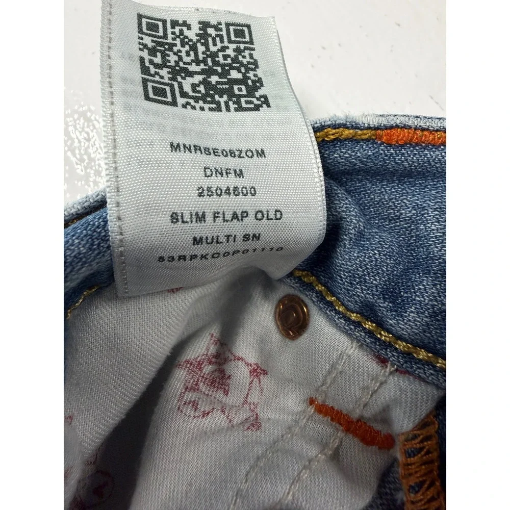 True Religion Slim Flap Old Distressed Jeans Mens Sz 31 31x27 (EE25)